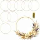 8 Pack Metal Rings for Crafts 12 Inches Macrame Rings Dream Catcher Supplies Floral Hoop Centerpieces Circle Centerpieces for Wedding Table Metal Circle Hoops for Crafts DIY Wreath Candle Rings, Gold