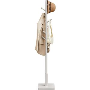 VASAGLE Solid Wood Coat Rack, Free Standing Hall Coat Tree with 8 Hooks, 3 Height Options, for Coats, Hats, Bags, Purses, for Entryway, Hallway, Rubberwood Hooks and Pole, Cappuccino Beige URCR010K01