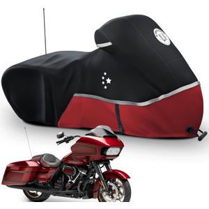 Motorcycle Cover Storage for Touring Models Harley Davidson Road King,Road Glide,Street Glide, Electra Glide,Heritage Classic,Low Rider-ST,and Most Motorcycles RED