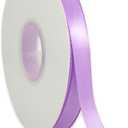 Light Purple Ribbon 3/8 Inch x 50 Yards Satin Ribbon Continuous, Single Face, for Crafts, Gift Wrapping, Floral Bouquet, Weddings, and Decorations, with Spool
