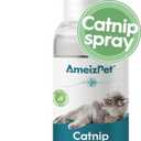 AmeizPet Catnip Spray for Cats 50 ml (1.69 Oz) Cat Scratching Sprays, Transparent Cat & Kitten Behaviour Spray, Safe & Effective Solution, Use Indoor & Outdoor, 2pk