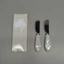 Butter Spreader Knives Set of 2, Stainless Steel Butter Knife with Porcelain Handles, Blunt Edge Cheese Spreader Set for Soft Cheese, Butter, Jam, Charcuterie, Pastry (2Pcs White Handle & Silver Blade)