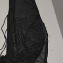 Swimsuit Women Cover Up High Split Drawstring Mesh Dress for Women Swimwear Bikini Cover Up See Through Dress (Medium, Black)