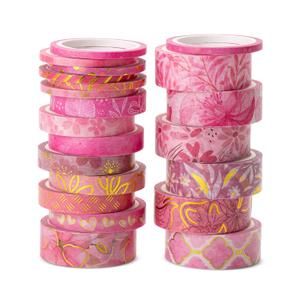 Mr. Pen- Washi Tape Set, 21 Rolls, Assorted Sizes, Floral Pink, 5.5 Yards/Roll, Washi Tape for Scrapbook, Arts, Crafts, Journals and Planners