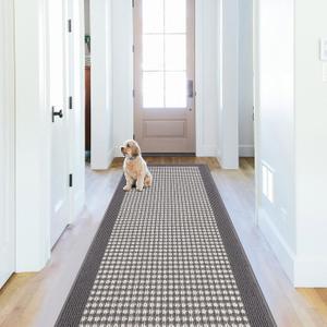 Ileading Laundry Room Runner Rug 2'x6' Non Slip Farmhouse Kitchen Floor Mats with Rubber Backing Machine Washable Grey Indoor Decor Carpet for Doormat Hallway Entryway Petmat Garage Balcony