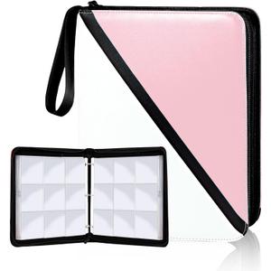 Trading Card Binder 9 Pocket, 900 Pockets Card Holder with 50 Removable Sleeves for Game Cards,Premium Card Book, Game Cards & Sports Cards (Pink, 9-Pocket)