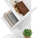 Furinno Tree Book Shelf, 3-Tier Bookshelf with Angled Open Shelf, Tree Bookcase for Room Decor, 8.4 x 15.7 x 21.3, for Organization and Storage, for Living Room, Bedroom, Home Office, White