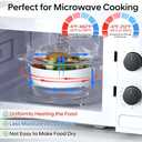 1.5L Glass Microwave Vegetable Steamer, Steamer for Cooking, Microwave Dumpling Fish Broccoli Bun Potato Food Cooker with Lid & Steaming Basket for Convenient Quick Healthy, BPA-Free, Dishwasher Safe