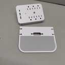 Wall Outlet Extender with Surge Protector, 6 AC Outlets, Shelf, 2 USB & USB C Charging Ports - Home & Dorm Plug Expander (White)