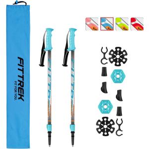 Hiking Poles for Kids - Ultralight Nordic Walking Sticks - Telescopic Child Trekking Poles Collapsible 2 Pack (blue)