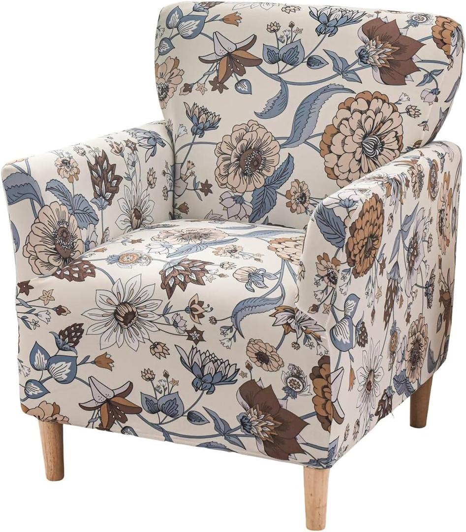 Stretch Chair Covers Armchair Slipcovers 1-Piece Printed Banquet Accent Chair Covers with Arms Soft Chair Slipcovers for Living Room Kids Pets Friendly Furniture Protector,Color 10 (31.4"D x 31.5"W x 35.4"H)