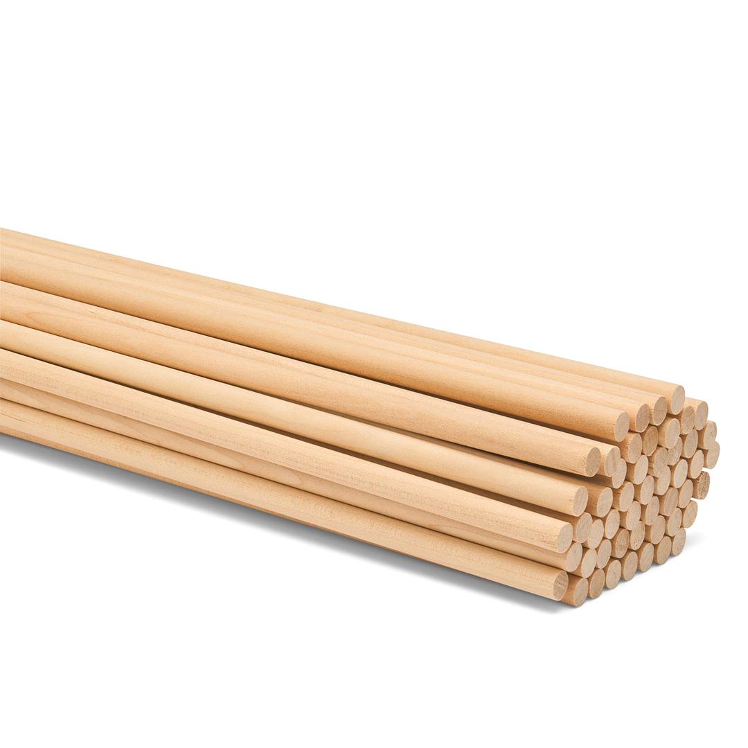 Dowel Rods Wood Sticks Wooden Dowel Rods 1/4 x 48 Inch Unfinished Hardwood Sticks for Crafts and DIYers 100 Pieces by Woodpeckers