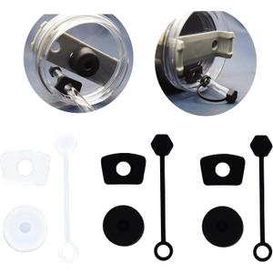 Universal size Stanley spill stopper 9 pcs, Stanley cup accessories,Stanley leak stopper Suitable for Stanley Cup H1.0/2.0 40oz/ 30oz. (Black and White) Pack of 2