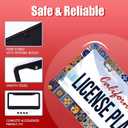 Personalise Mexican Tiles License Plate Frames Mandala Boho License Plate Frame Car Universal Stainless Steel Accessories Cars Decorative 2 Holes Screws Fits Standard US Vehicles Size 12.2 x 6 Inches