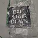 ComplianceSigns.com Exit Stair Down Sign, ADA-Compliant Braille and Raised Letters, 6x6 inch White on Black Acrylic with Adhesive Mounting Strips, American Made Safety Signs for the Workplace