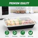 Dealusy 50 Pack (100-Piece) 28 oz Meal Prep Containers Reusable with Lids, Sturdy Leakproof & Food Safe, Microwave, Freezer, Dishwasher Safe Prep Containers, To Go Take Out Plastic Food Storage