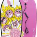 Bodyboard with Wrist Leash Lightweight Body Board for Adults with EPS Core 33/37/41 Inch Choose Color