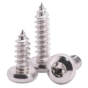 #6 x 1 Pan Head Torx Drive Self Tapping Screws, 304 Stainless Steel 18-8 Wood Screw Sheet Metal Screw, Star Drive, Full Thread Coverage, Pack of 100