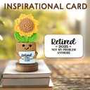 5 x Retirement Gift for Woman  Handmade Mini Sunflower Crochet with Retired 2025 Not My Problem Anymore Card  Cute Funny Retirement Decoration for Women, Teachers, Coworkers, Nurses