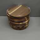 Rtteri 12 Pcs Acacia Wood Dinner Plates Round Wood Dishes Wooden Charger Serving Tray Easy Cleaning Lightweight Unbreakable Classic Plate for Snack Dessert Housewarming Gift(0.95 Inches)