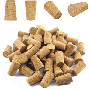 100 Pack Corks for Crafts, Tapered Wine Bottle Cork Stoppers Replacement Corks for Wine Beer Bottle, Leakproof