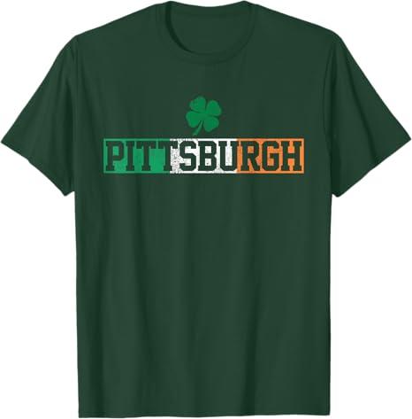 Pittsburgh T-Shirt Ireland Irish Flag Clover St Patricks Day T-Shirt S