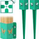 4x4 Fence Post Anchor Ground Spike - Metal Post Stake 24inch, Powder Coated Post Base for Mailbox, Pergola, Gazebo, Deck Railing, Bird Feeder (Inner Diameter 3.6 x3.6 Inch) (Butterfly