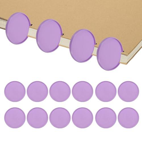 PATIKIL 2 inch Plastic Book Binding Discs, 12 Pack Discbound Expansion Discs Round Binder Rings for DIY Notebook Planner, Purple