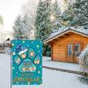 2 x Happy Hanukkah Garden Flag Dog paw Hat Dreidel Menorah Yard Flag 12x18 Inch Double Sided Small Chanukah Mini Yard Outdoor Outside Holiday Party Decoration