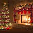 4 Rolls Plaid Christmas Tree Garland Rustic Christmas Tree Ribbon Buffalo Plaid Ribbon Burlap Garland for Xmas Holiday Crafts Decoration, 39.3 Feet (Red / Black)