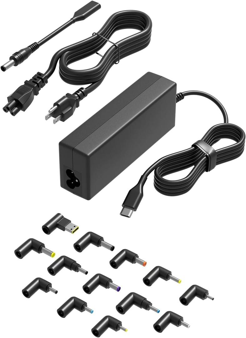 USB C Universal Laptop Charger Fit for HP Lenovo Dell Acer Asus Toshiba Geteway Samsung MacBook IBM Fujitsu Sony LG MSI Notebook Ultrabook Chromebook Computer AC Adapter Power Cord