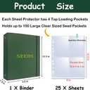 Seed Storage Organizer Binder, Seed Packet Organizer with 100 Pockets(25 Pack Clear Sheet Protectors), Garden Seed Holder Book for Envelopes, Seed Saving Keeper, Green