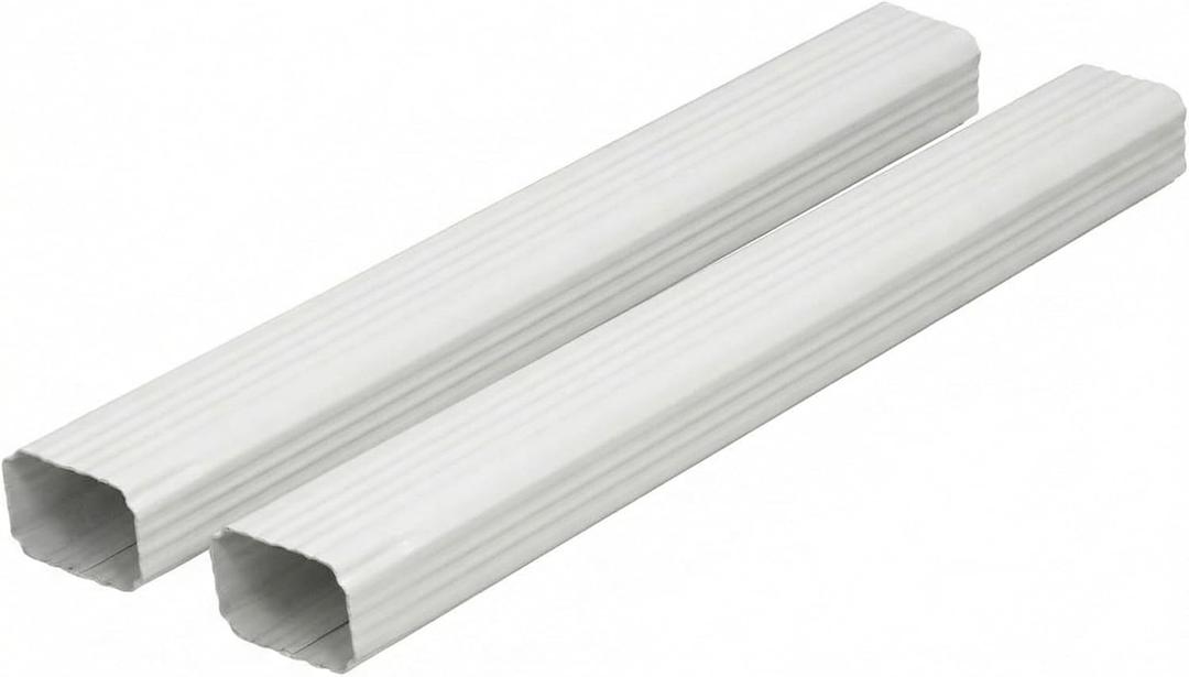 Moxweyeni 2 Pack 2 x 3 Inch, 30 Inch White Aluminum Downspout Extensions Roofing Gutter Downspout DIY Installation for Home Outdoor Drainage