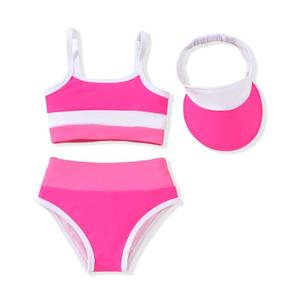 MINIFEIKO 2T Toddler Girls Bikini Swimsuit Adjustable Bathing Suit Swimming Hot Pink 2-3T