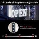 40"x14" Extra Large LED Open Signs for Business with Remote Controlled, 10 Levels Brightness Adjustable Unique Design Super Bright with Chain, High Visibility for Stores Bar Hotel Retail Shop Salon