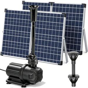 Antfraer 100W Solar Pond Pump, 1200GPH Solar Powered Water Fountain Pump with 3 Spray Nozzles, Solar Waterfall Pump & Solar Pond Aerator for Medium-Large Koi Pond Outdoor Garden Water Feature