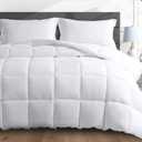 HomeSmart Weighted Comforter King Size (20lbs, 92x104), Extra Fluffy Oversized Blanket, Fits Standard and California King Beds (White)