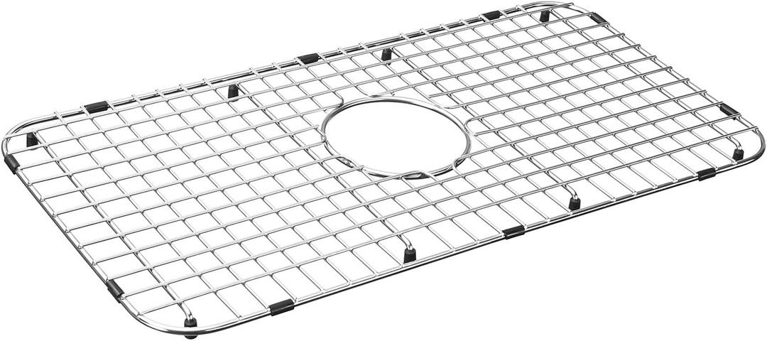 Serene Valley Sink Bottom Grid 25-1/8" x 12-7/8", Centered Drain with Corner Radius 1-1/2", Sink Grid Stainless Steel NDG2513C