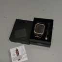 MioHHR Stainless Steel Band and Case Compatible with Apple Watch Band 44mm 42mm (Series 3/2/1), Men Metal Protective Bumper Cover for iWatch Series 6/5/4/3/2/1/SE/SE2/SE3, Titanium Color