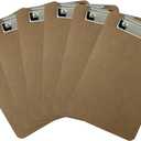 Trade Quest Memo Size 6'' x 9'' Clipboard Low Profile Clip Hardboard (Pack of 6)