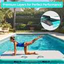 Inflatable Floating Dock Mat,6 inches Thick Size: 10ft x 6ft x 6'' 

Inflatable Stable Platform Raft with Storage Bag None-Slip Surface Island Raft for Lake Beach Pool