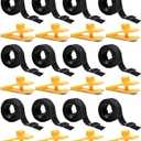 36 Pcs Pool Solar Cover Reel Attachment Kit, Solar Cover Reel Blanket Straps and Clips for Universal Inground Swimming Pool (Yellow, 36Pcs)