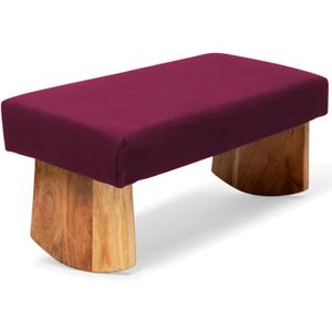Meditation Bench (Burgundy), Seiza, Sustainable Acacia Wood with Curved Bottom Edges for The Perfect Posture, Meditation Stool, Prayer Bench, Meditation Chair, Yoga Stool
