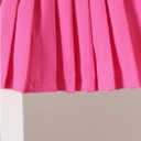 Girl's 2 Piece Summer Outfits Cute Floral Applique Short Sleeve Knitted Top and Pleated Skirt Set (Pink), 4Y