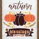 ArtbyHannah Fall Wall Deocr Framed 3d Fall Wall Art,Rustic Thanksgiving Decor with Pumpkins Fall Pictures Wall Decor,Vintage Fall Decorations for Home Kitchen Living Room(1216 Inch Brown Framed)