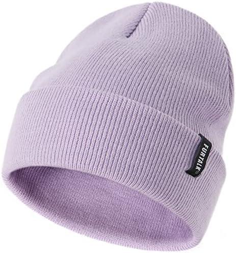 Pack of 2, FURTALK Toddler Beanie Baby Boys Girls Beanies Kids Knit Winter Hats for 0-8 Years, Purple