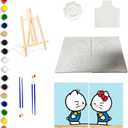 2 Pack Couples Painting Kit for Date Night | Sip and Paint Kit for Adults with Pre-Drawn Canvases, Acrylic Paints, Brushes & Easels |Fun Painting Kits for Adults, Perfect for Gifts & Home Decor