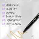 Silver Glitter Mascara + Eyeliner Pen Set, Shimmer Volume Colorful Mascara, Sparkling Liquid Eyeliner, Waterproof, High-Pigmented, All-Day Wear Shine Eye Makeup for Dazzling Looks