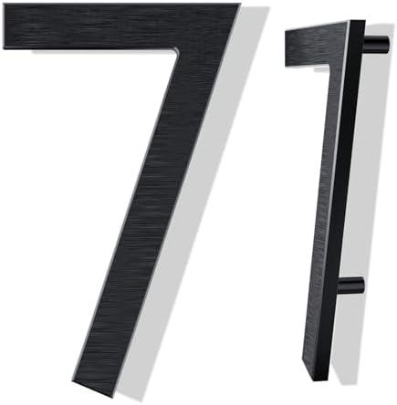 Yafimea 12 Inch Large House Numbers for Outside, Modern Black Metal Address Numbers with Floating Effect, Weatherproof Aluminum, Easy Screw Mount for Fence Wall Garage Gate (7)