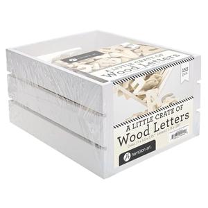 Hampton Art - Little Crate of Wood Letters 153Pc, Wooden Letters, Wood Letters, Large Wooden Craft Small Alphabet Letters